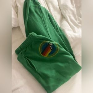 kelly green aviator nation sweatpants.